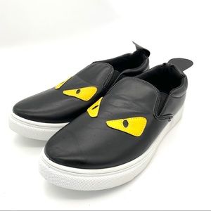 Wild Diva Creepy Eye Black Slip On Sneakers Sz 7